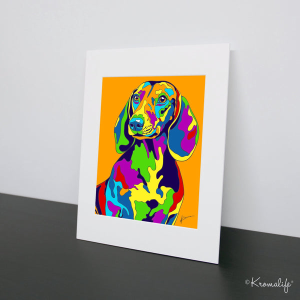 Dachshund Matted Art Print  | USA Made Giclée Print | Dachshund Wall Art | Unique Gift for Dachshund Dog Lovers