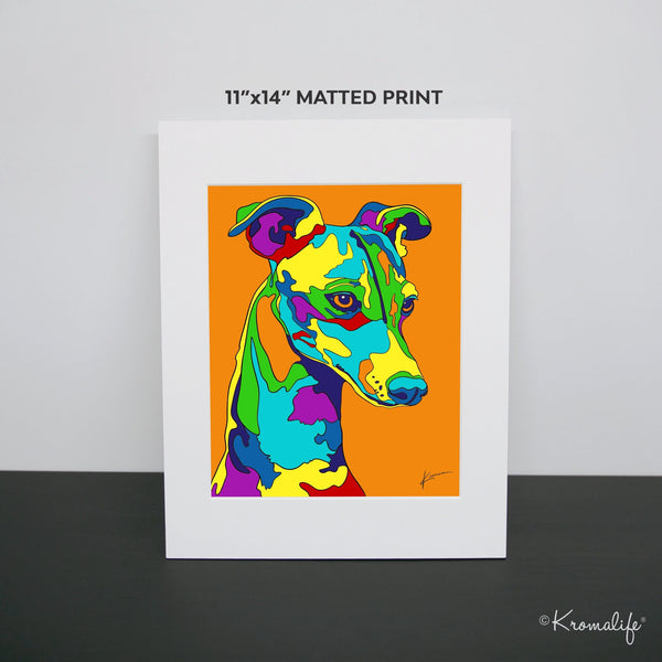 Italian Greyhound Matted Art Print  | USA Made Giclée Print | IG Dog Wall Art | Unique Gift for Dog Lovers