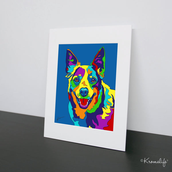 Cattle Dog Matted Art Print  | USA Made Giclée Print | Australian Cattle Dog Wall Art | Unique Gift for Dog Lovers