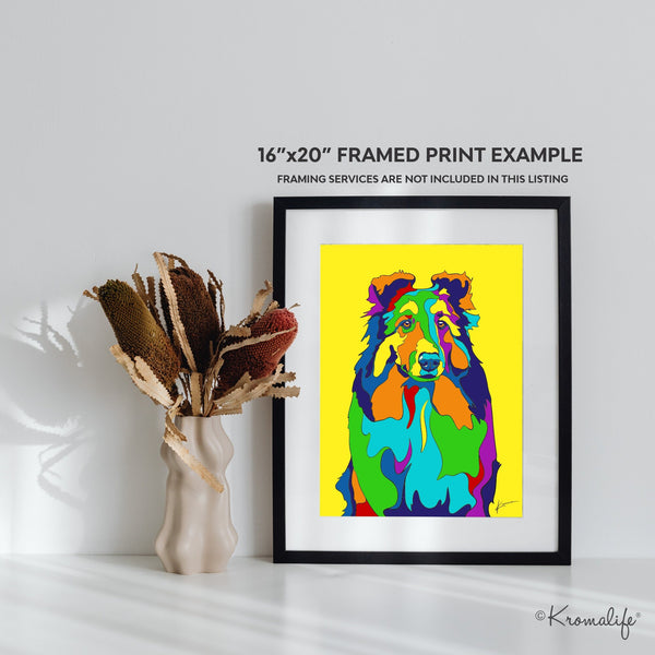 Sheltie Matted Art Print  | USA Made Giclée Print | Shetland Sheepdog Wall Art | Unique Gift for Sheltie Dog Lovers