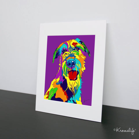 Irish Wolfhound Matted Art Print  | USA Made Giclée Print | Wolfhound Wall Art | Unique Gift for Dog Lovers