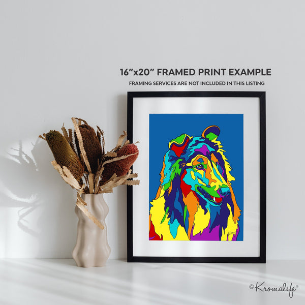 Collie Matted Art Print  | USA Made Giclée Print | Collie Wall Art | Unique Gift for Dog Lovers