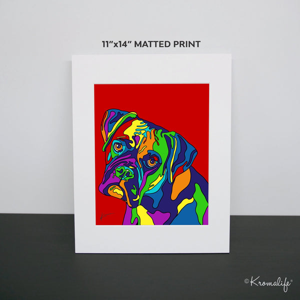 Boxer Matted Art Print  | USA Made Giclée Print | Boxer Wall Art | Unique Gift for Boxer Dog Lovers