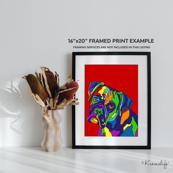 Boxer Matted Art Print  | USA Made Giclée Print | Boxer Wall Art | Unique Gift for Boxer Dog Lovers