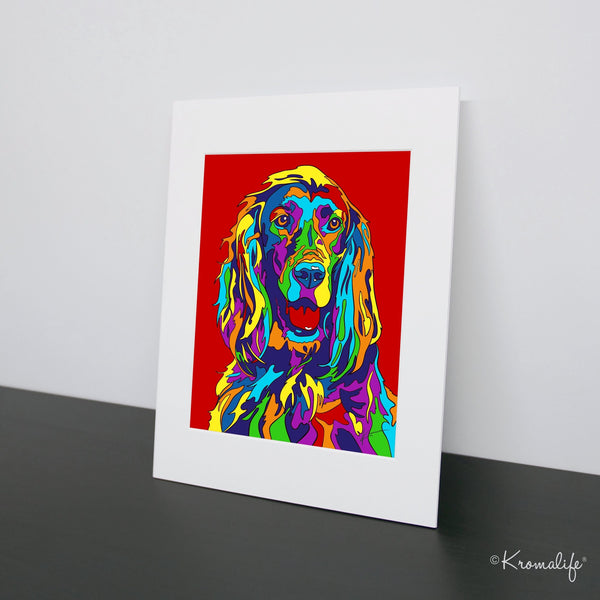 Irish Setter Matted Art Print  | USA Made Giclée Print | Irish Setter Wall Art | Unique Gift for Dog Lovers