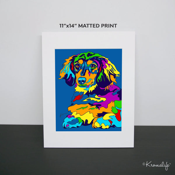 Dachshund Matted Art Print  | USA Made Giclée Print | Dachshund Wall Art | Unique Gift for Dachshund Dog Lovers