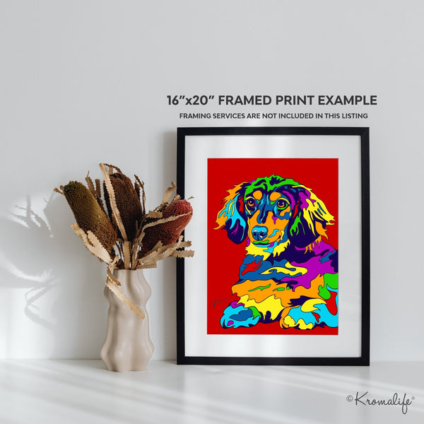 Dachshund Matted Art Print  | USA Made Giclée Print | Dachshund Wall Art | Unique Gift for Dachshund Dog Lovers