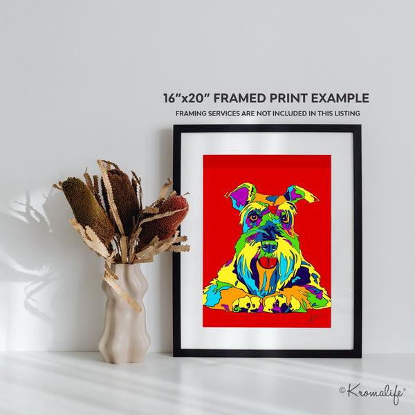 Schnauzer Matted Art Print | USA Made Giclée Print | Schnauzer Dog Wall Art | Unique Gift for Dog Lovers
