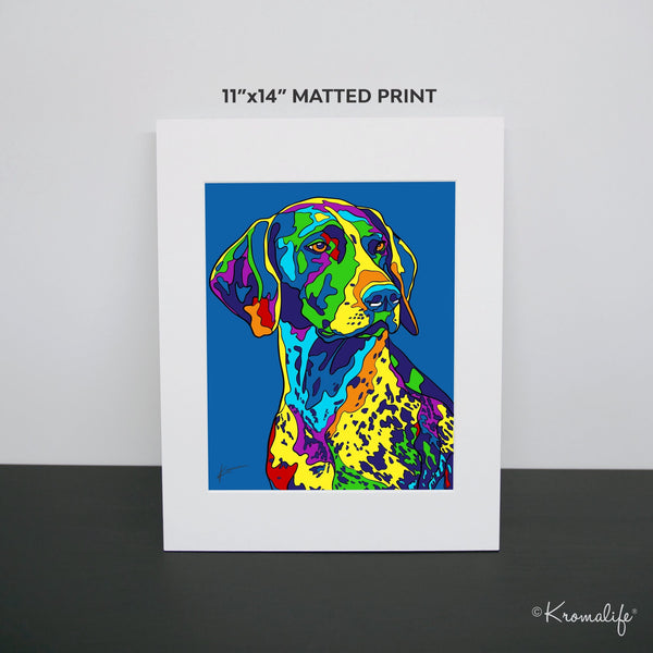 German Shorthaired Pointer Matted Art Print  | USA Made Giclée Print | Wall Art | Unique Gift for Dog Lovers