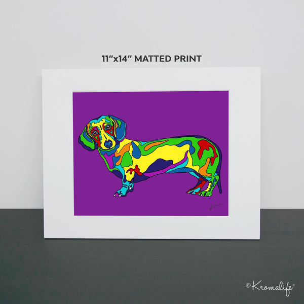 Dachshund Matted Art Print  | USA Made Giclée Print | Dachshund Wall Art | Unique Gift for Dachshund Dog Lovers