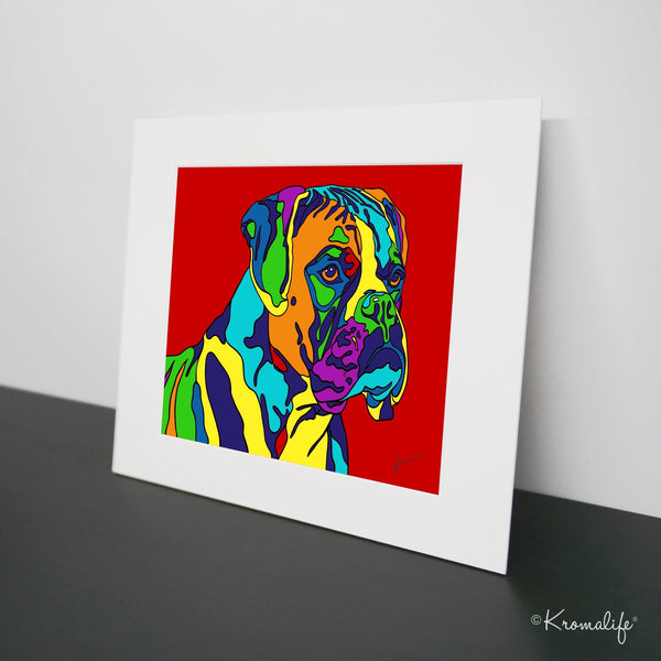 Boxer Matted Art Print  | USA Made Giclée Print | Boxer Wall Art | Unique Gift for Boxer Dog Lovers