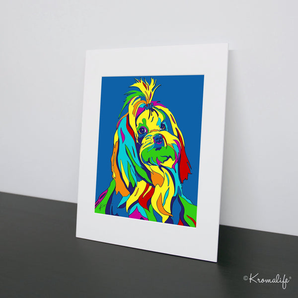 Shih Tzu Dog Matted Art Print  | USA Made Giclée Print | ShihTzu Wall Art | Unique Gift for Dog Lovers