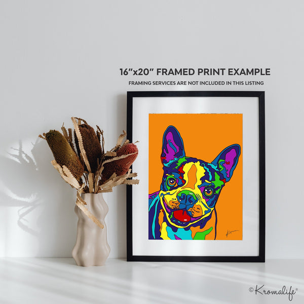 Boston Terrier Matted Art Print  | USA Made Giclée Print | Boston Terrier Wall Art | Unique Gift for Boston Lovers