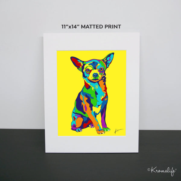 Chihuahua Matted Art Print  | USA Made Giclée Print | Chihuahua  Wall Art | Unique Gift for Chihuahua Lovers