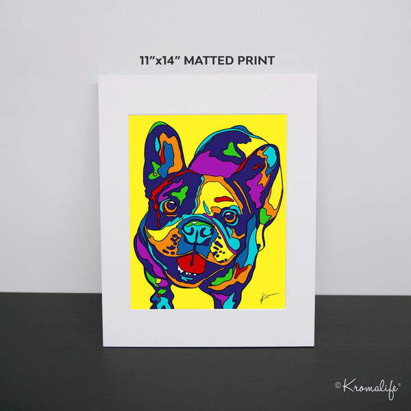 French Bulldog Matted Art Print  | USA Made Giclée Print | Frenchie Wall Art | Unique Gift for Frenchie Lovers