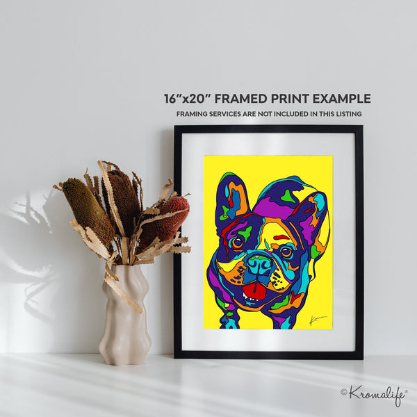 French Bulldog Matted Art Print  | USA Made Giclée Print | Frenchie Wall Art | Unique Gift for Frenchie Lovers