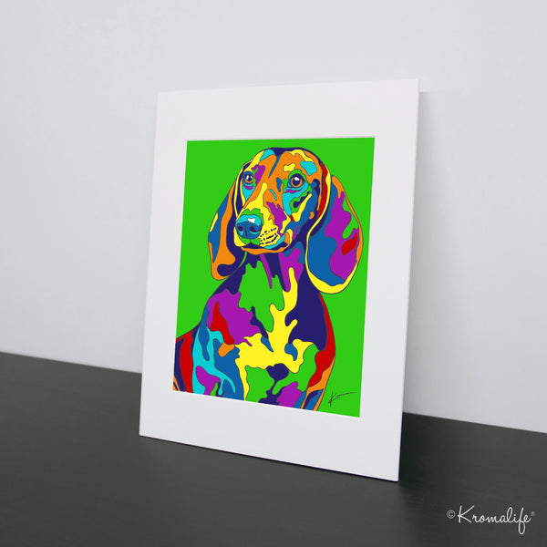 Dachshund Matted Art Print  | USA Made Giclée Print | Dachshund Wall Art | Unique Gift for Dachshund Dog Lovers