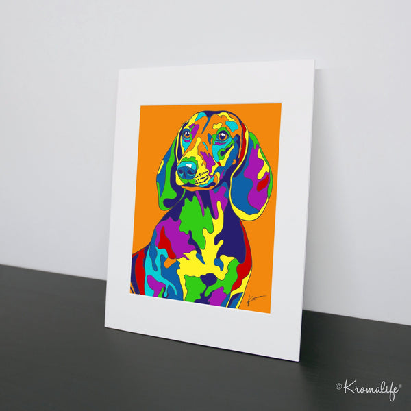 Dachshund Matted Art Print  | USA Made Giclée Print | Dachshund Wall Art | Unique Gift for Dachshund Dog Lovers