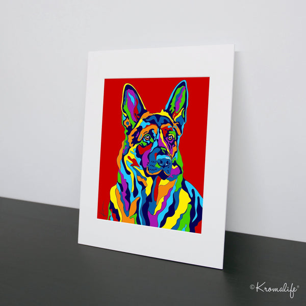 German Shepard Matted Art Print  | USA Made Giclée Print | Dog Breed Wall Art | Unique Gift for Dog Lovers