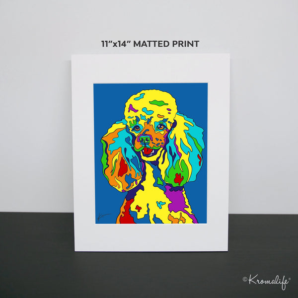 Poodle Matted Art Print  | USA Made Giclée Print | Poodle Wall Art | Unique Gift for Poodle Lovers