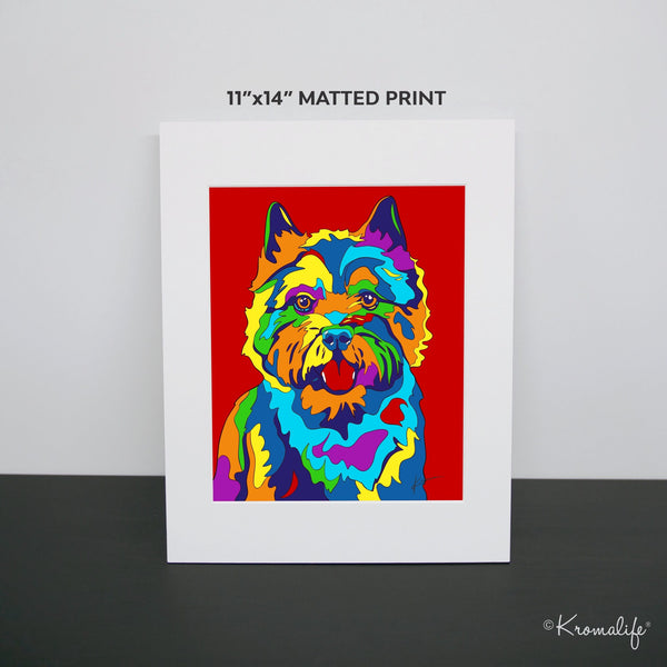 Norwich Terrier Matted Art Print  | USA Made Giclée Print | Norwich Dog Wall Art | Unique Gift for Terrier Lovers