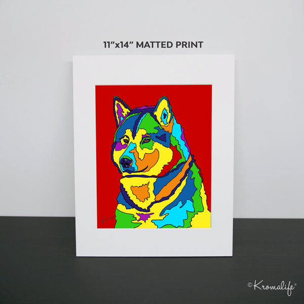 Alaskan Malamute Matted Art Print  | USA Made Giclée Print | Malamute Dog Wall Art | Malamute Gift