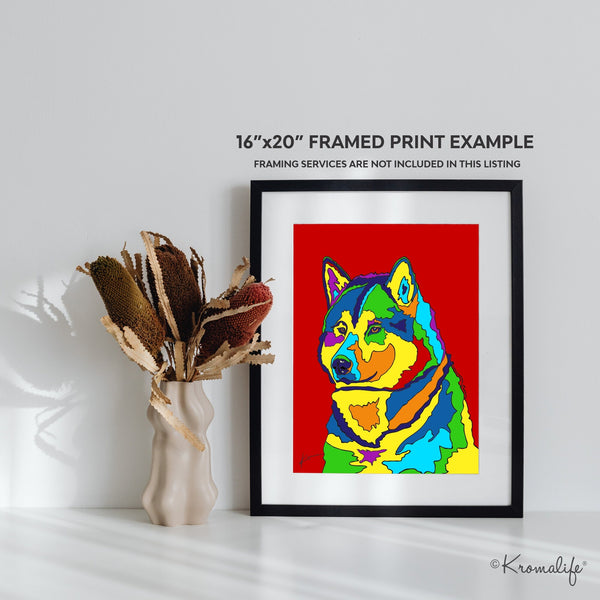 Alaskan Malamute Matted Art Print  | USA Made Giclée Print | Malamute Dog Wall Art | Malamute Gift