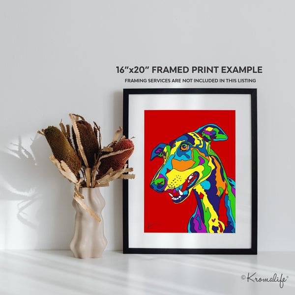 Greyhound Matted Art Print  | USA Made Giclée Print | Greyhound Dog Wall Art | Greyhound Gift