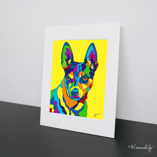 Rat Terrier Matted Art Print  | USA Made Giclée Print | Rat Terrier Dog Wall Art | Rat Terrier Gifts
