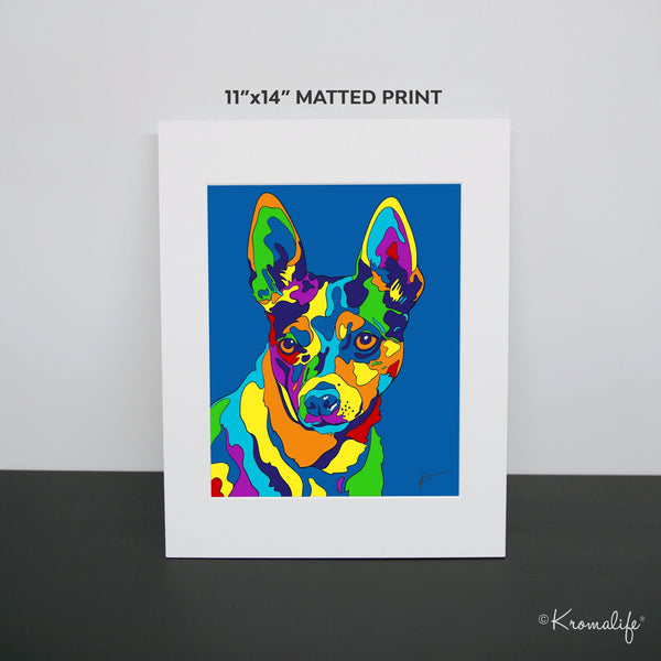 Rat Terrier Matted Art Print  | USA Made Giclée Print | Rat Terrier Dog Wall Art | Rat Terrier Gifts