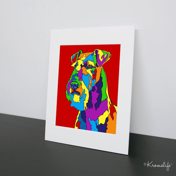 Airedale Terrier Matted Art Print  | USA Made Giclée Print | Airedale Terrier Dog Wall Art | Airedale Terrier Gifts