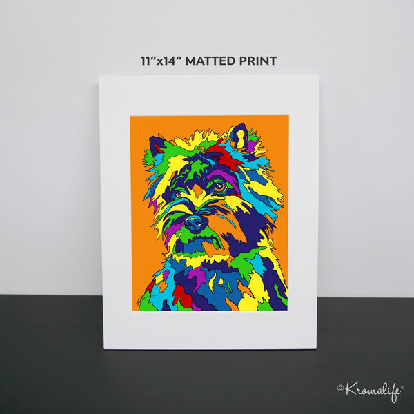 Cairn Terrier Matted Art Print  | USA Made Giclée Print | Cairn Dog Wall Art | Cairn Terrier Gifts