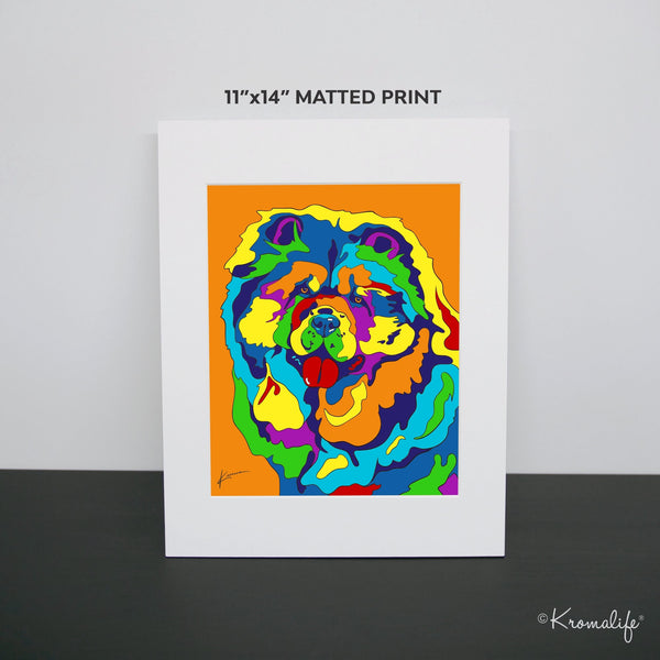 Chow Chow Matted Art Print  | USA Made Giclée Print | Chow Dog Wall Art | Chow Chow Gifts