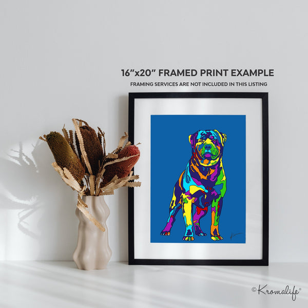 Rottweiler Matted Art Print  | USA Made Giclée Print | Rottie Dog Wall Art | Rottweiler Gifts