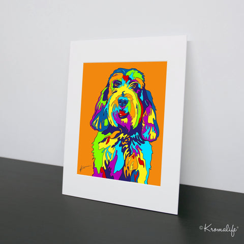 Petit Basset Griffon Vendeen Matted Art Print  | USA Made Giclée Print | PBGV Dog Wall Art | Petit Basset Griffon Vendeen Gifts