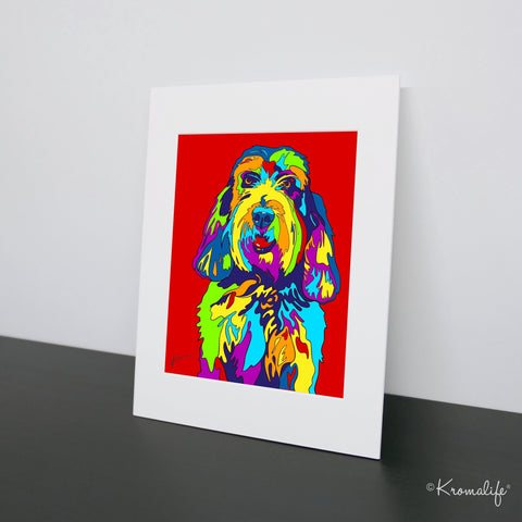 Petit Basset Griffon Vendeen Matted Art Print  | USA Made Giclée Print | PBGV Dog Wall Art | Petit Basset Griffon Vendeen Gifts