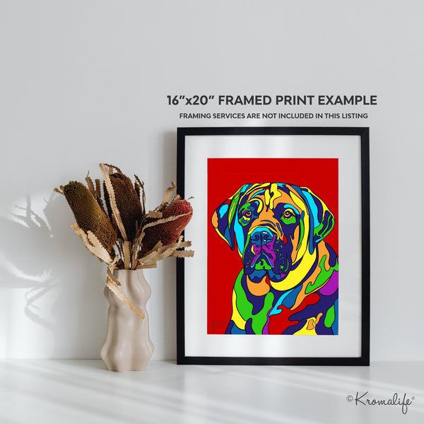 Mastiff Matted Art Print  | USA Made Giclée Print | Mastiff Dog Wall Art | Mastiff Gifts