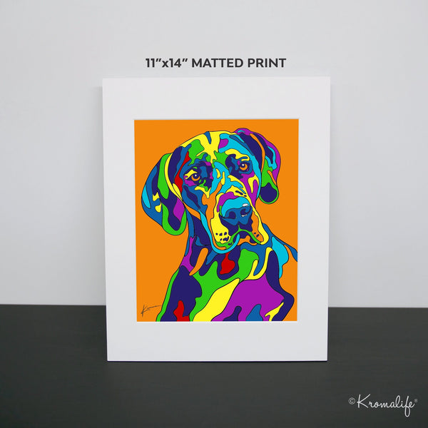 Great Dane Matted Art Print  | USA Made Giclée Print | Great Dane Dog Wall Art | Great Dane Gifts