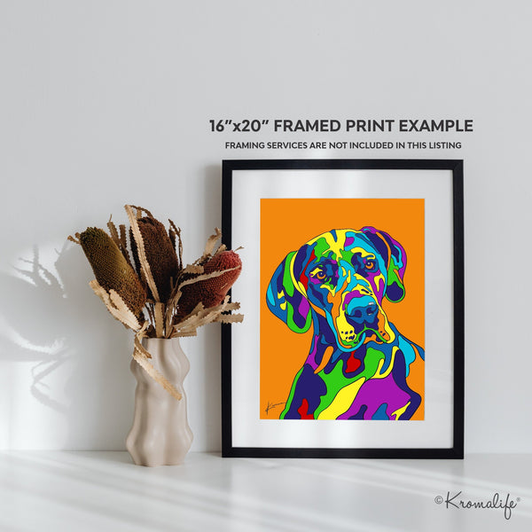 Great Dane Matted Art Print  | USA Made Giclée Print | Great Dane Dog Wall Art | Great Dane Gifts