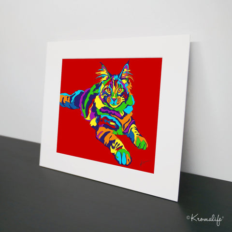 Cat Matted Art Print  | USA Made Giclée Print | Cat Wall Art | Unique Gift for Cat Lovers