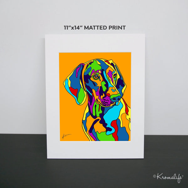 Vizsla Matted Art Print  | USA Made Giclée Print | Vizsla Wall Art | Unique Gift for Dog Lovers