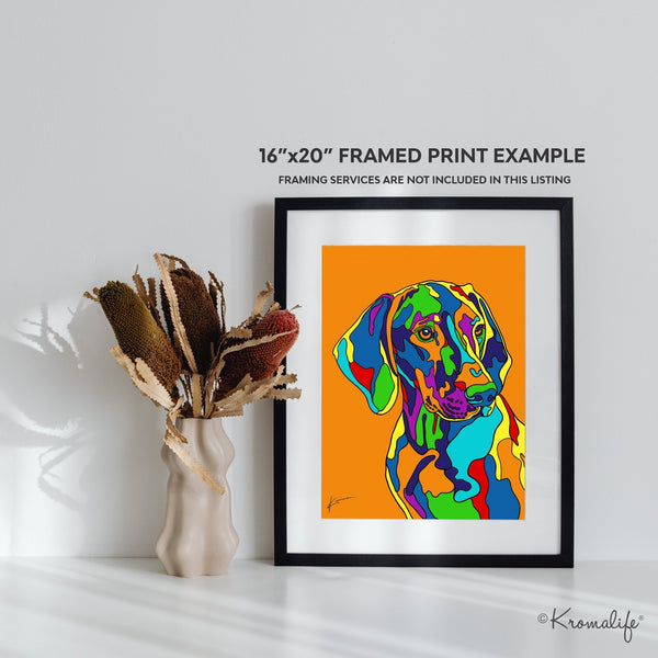 Vizsla Matted Art Print  | USA Made Giclée Print | Vizsla Wall Art | Unique Gift for Dog Lovers
