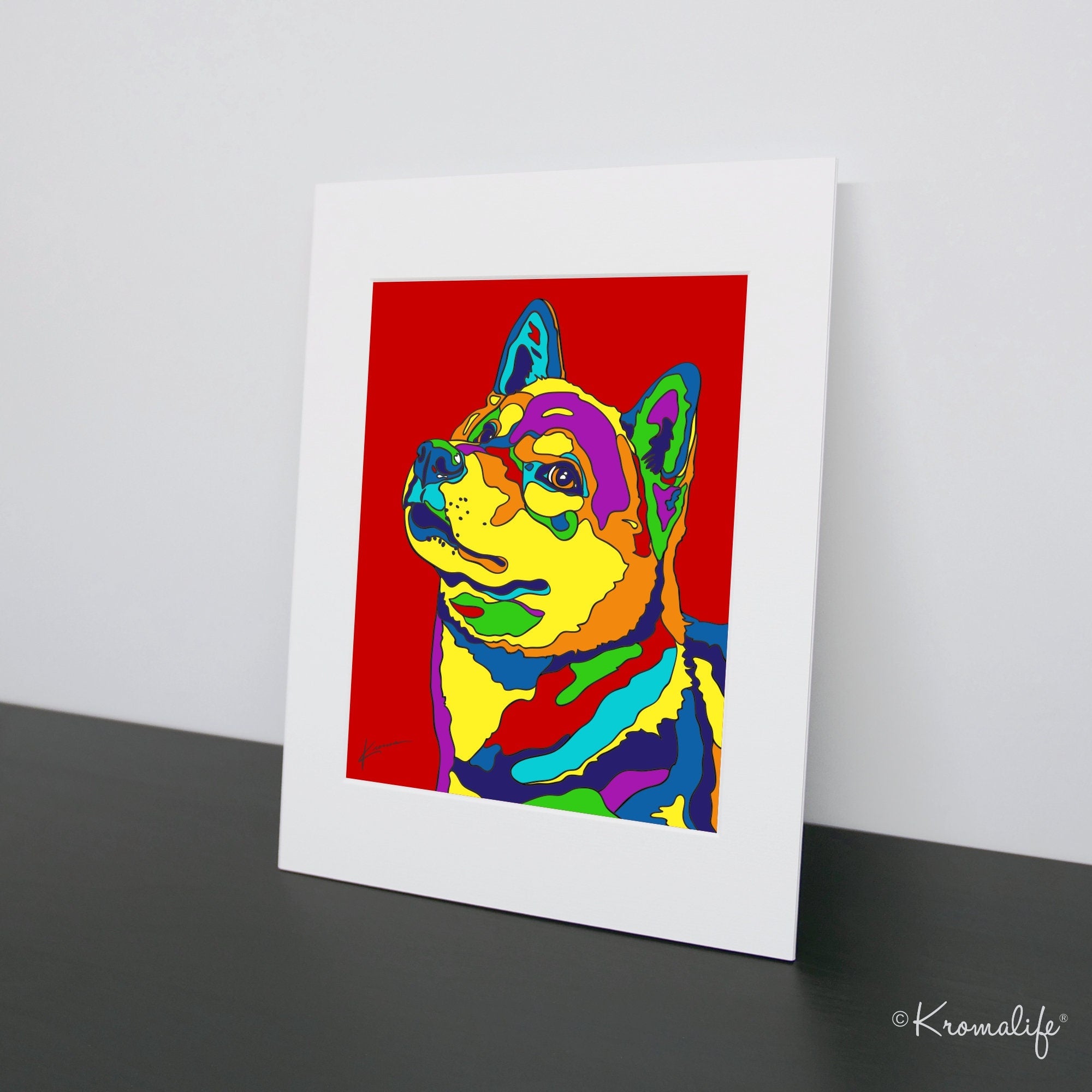 Shiba Inu Matted Art Print USA Made Giclée Print Shiba Inu