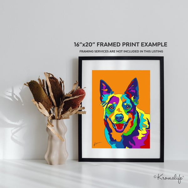 Cattle Dog Matted Art Print  | USA Made Giclée Print | Australian Cattle Dog Wall Art | Unique Gift for Dog Lovers