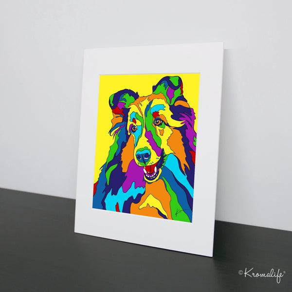 Sheltie Matted Art Print  | USA Made Giclée Print | Shetland Sheepdog Wall Art | Unique Gift for Sheltie Dog Lovers