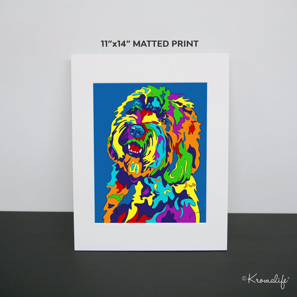 Labradoodle Matted Art Print  | USA Made Giclée Print | Labradoodle Wall Art | Unique Gift for Dog Lovers