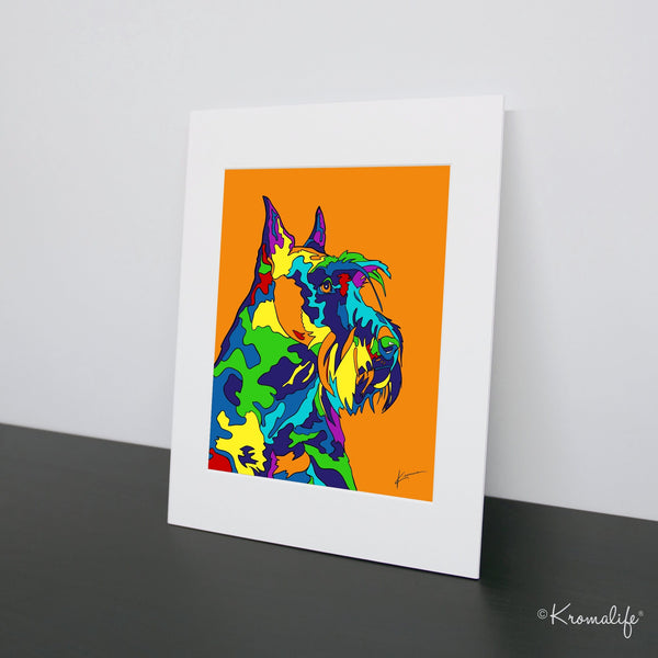 Scottish Terrier / Schnauzer Matted Art Print | USA Made Giclée Print | Dog Wall Art | Unique Gift for Dog Lovers