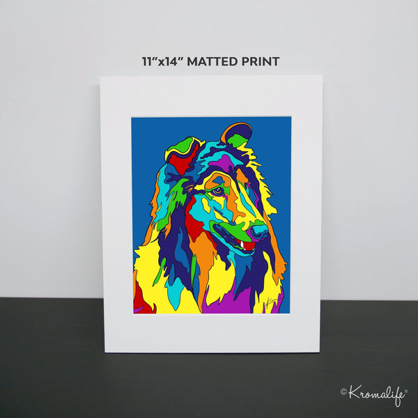 Collie Matted Art Print  | USA Made Giclée Print | Collie Wall Art | Unique Gift for Dog Lovers