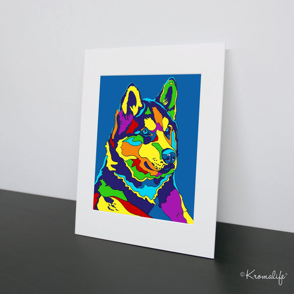Husky Matted Art Print  | USA Made Giclée Print | Husky Wall Art | Unique Gift for Dog Lovers