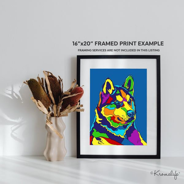 Husky Matted Art Print  | USA Made Giclée Print | Husky Wall Art | Unique Gift for Dog Lovers